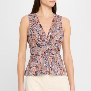 Veronica Beard Aiden Sleeveless Paisley Top 8
